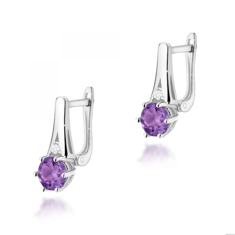 Kolczyki K0572 Ametyst 2 x 0,50ct białe złoto