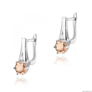 Kolczyki K0572 Morganit 2 x 0,40ct biale złoto
