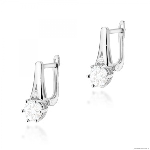 Kolczyki K0572 Biały Szafir 2 x 0,60ct białe złoto