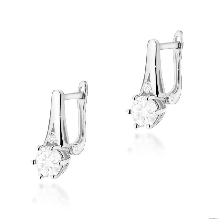 Kolczyki K0572 Biały Szafir 2 x 0,60ct białe złoto