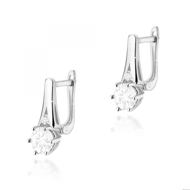 Kolczyki K0572 Biały Szafir 2 x 0,60ct białe złoto
