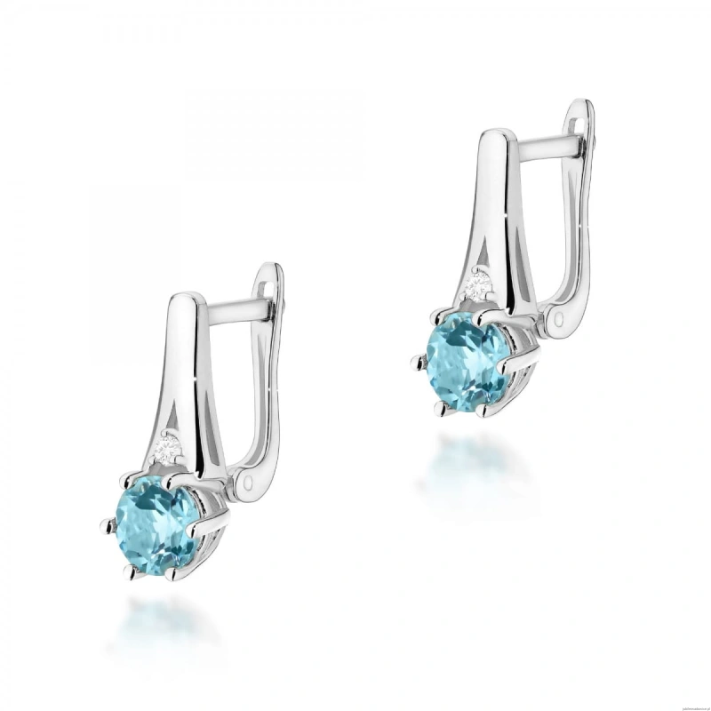 Kolczyki K0572 Topaz 2 x 0,50ct białe złoto