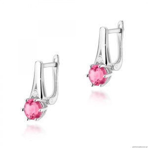 Kolczyki K0572 Różowy Topaz 2 x 0,60ct białe złoto