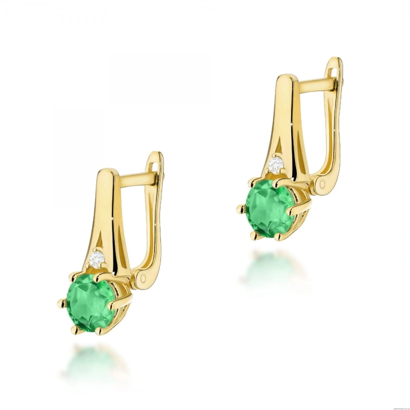 Kolczyki K0572 Szmaragd 2 x 0,50ct żółte złoto