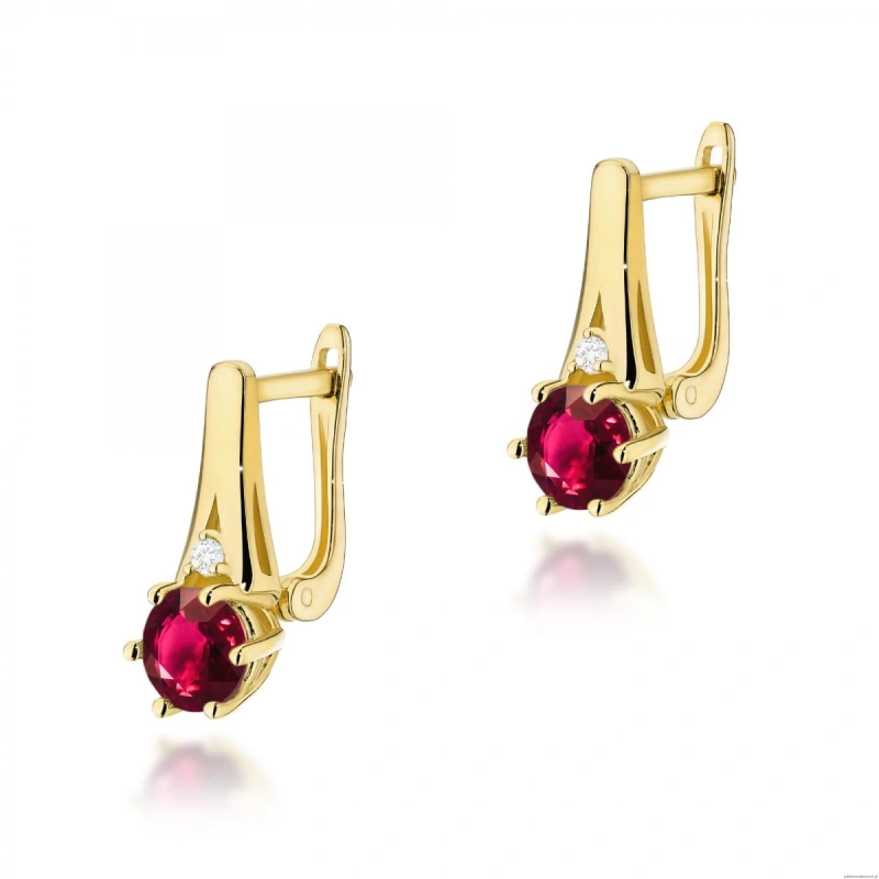 Kolczyki K0572 Rubin 2 x 0,60ct żółte złoto