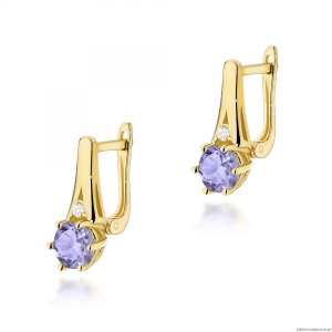 Kolczyki K0572 Tanzanit 2 x 0,50ct żółte złoto