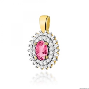 Zawieszka Z303 Różowy Topaz 0,50ct żółte złoto