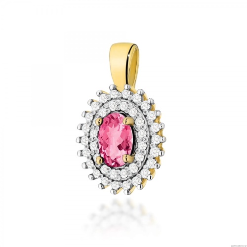 Zawieszka Z303 Różowy Topaz 0,50ct żółte złoto