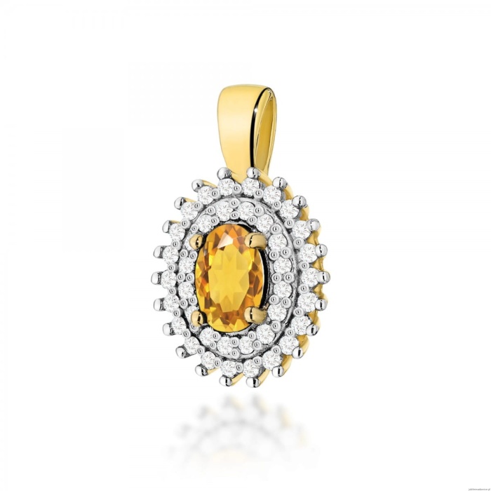 Zawieszka Z303 Cytryn 0,60ct żółte złoto