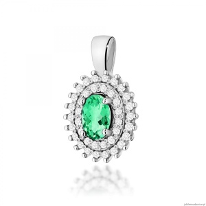 Zawieszka Z303 Szmaragd 0,40ct białe złoto