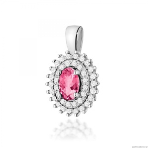 Zawieszka Z303 Różowy Topaz 0,50ct białe złoto