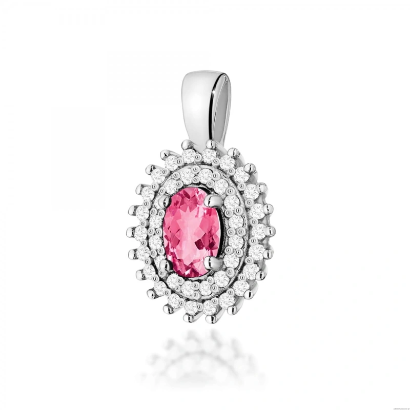 Zawieszka Z303 Różowy Topaz 0,50ct białe złoto