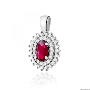 Zawieszka Z303 Rubin 0,60ct białe złoto