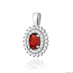 Zawieszka Z303 Granat 0,50ct białe złoto