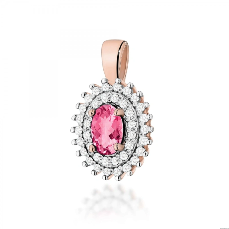 Zawieszka Z303 Różowy Topaz 0,50ct różowe złoto