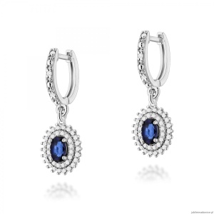Kolczyki K0303 Szafir 2 x 0,70ct białe złoto