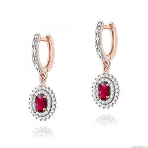 Kolczyki K0303 Rubin 2 x 0,60ct różowe złoto