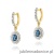 Kolczyki K0303 Topaz London Blue 2 x 0,50ct żółte złoto