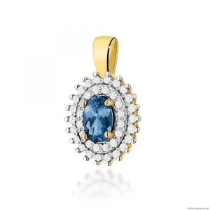 Zawieszka Z303 Topaz London Blue 0,50ct żółte złoto