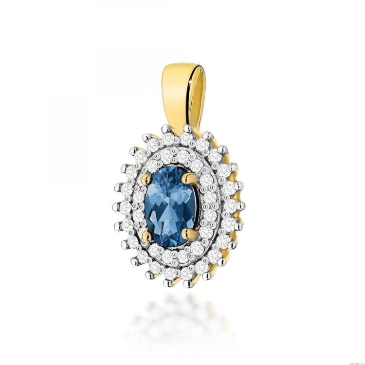 Zawieszka Z303 Topaz London Blue 0,50ct żółte złoto