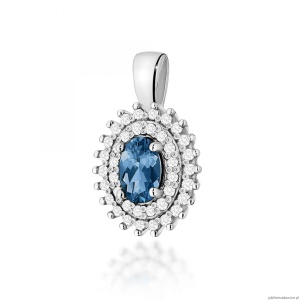 Zawieszka Z303 Topaz London Blue 0,50ct białe złoto