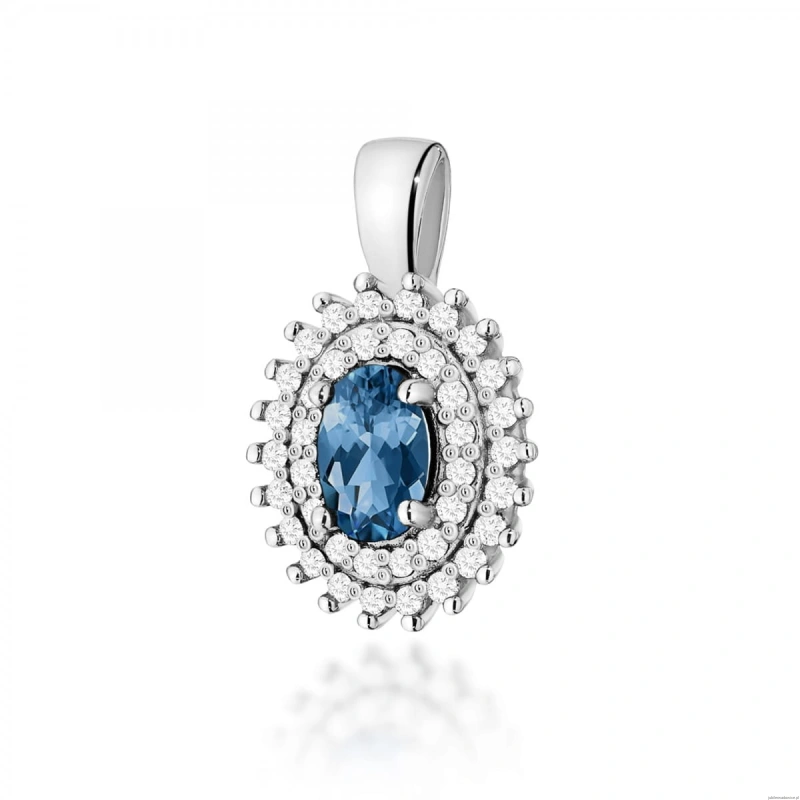 Zawieszka Z303 Topaz London Blue 0,50ct białe złoto