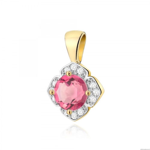 Zawieszka Z0571 Różowy Topaz 0,60ct żółte złoto