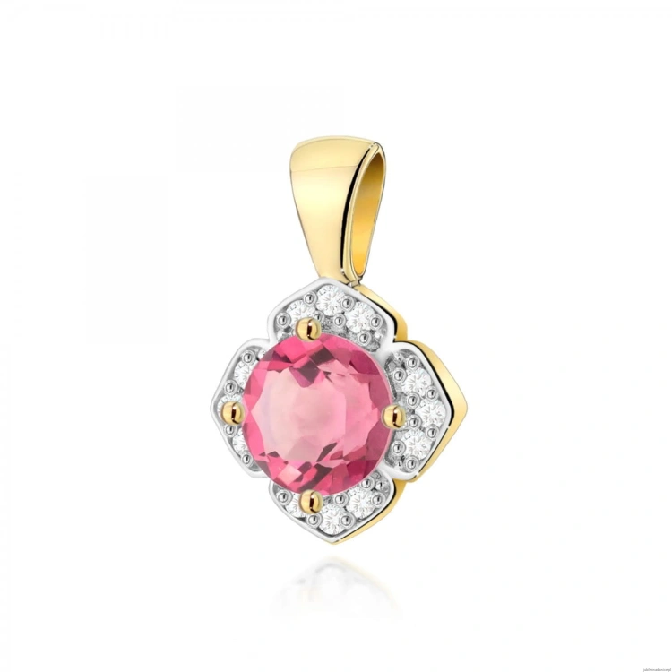 Zawieszka Z0571 Różowy Topaz 0,60ct żółte złoto
