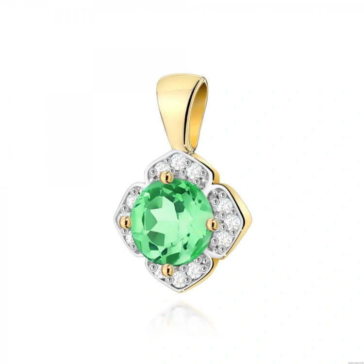 Zawieszka Z0571 Szmaragd 0,50ct żółte złoto