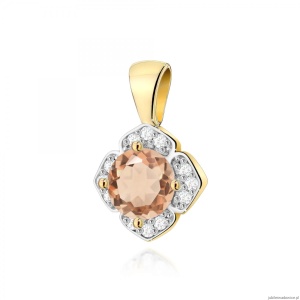 Zawieszka Z0571 Morganit 0,40ct żółte złoto