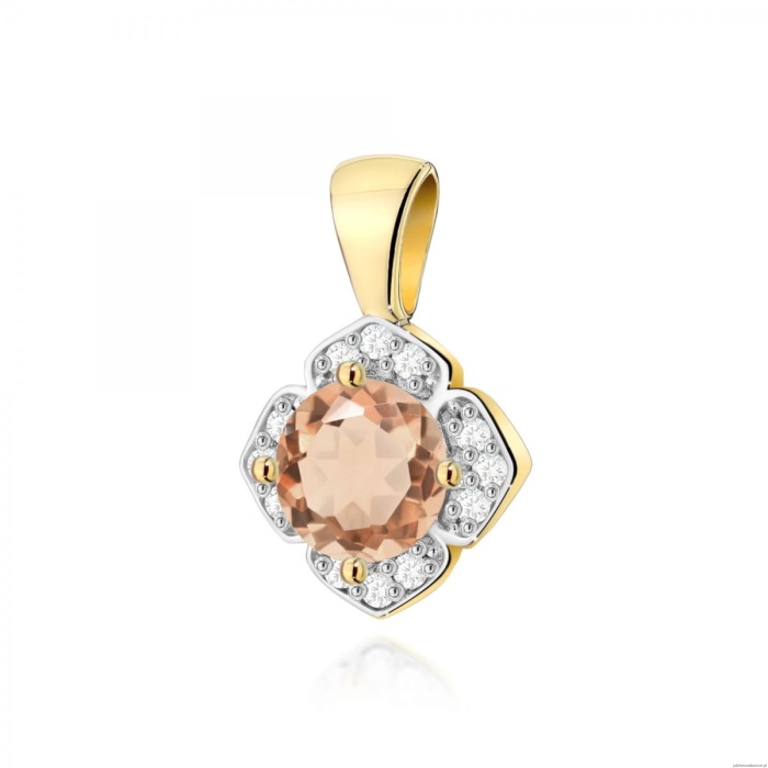 Zawieszka Z0571 Morganit 0,40ct żółte złoto