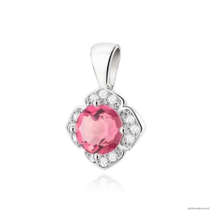 Zawieszka Z0571 Różowy Topaz 0,60ct białe złoto