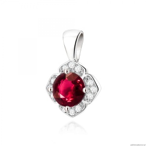 Zawieszka Z0571 Rubin 0,60ct białe złoto