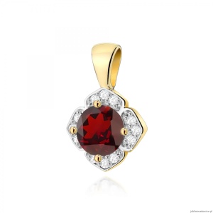 Zawieszka Z0571 Granat 0,60ct żółte złoto