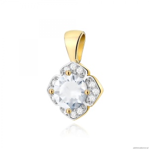 Zawieszka Z0571 Biały Szafir 0,60ct żółte złoto