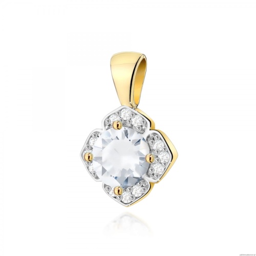 Zawieszka Z0571 Biały Szafir 0,60ct żółte złoto