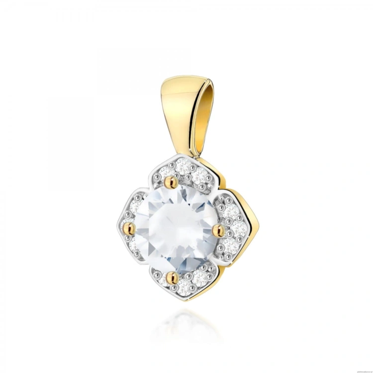 Zawieszka Z0571 Biały Szafir 0,60ct żółte złoto