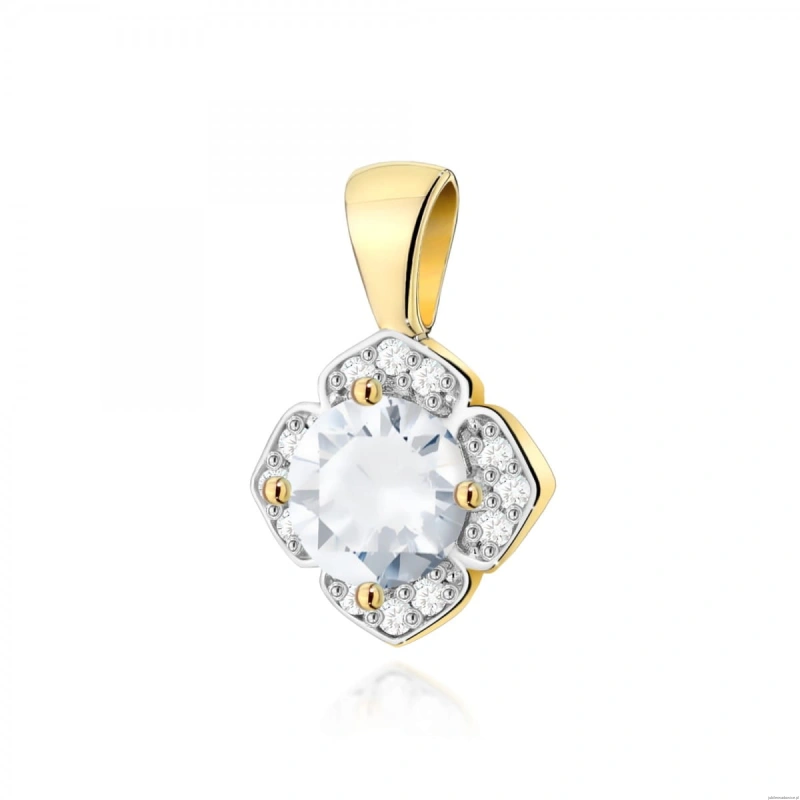 Zawieszka Z0571 Biały Szafir 0,60ct żółte złoto