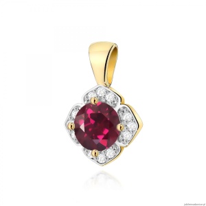 Zawieszka Z0571 Rodolit 0,60ct żółte złoto