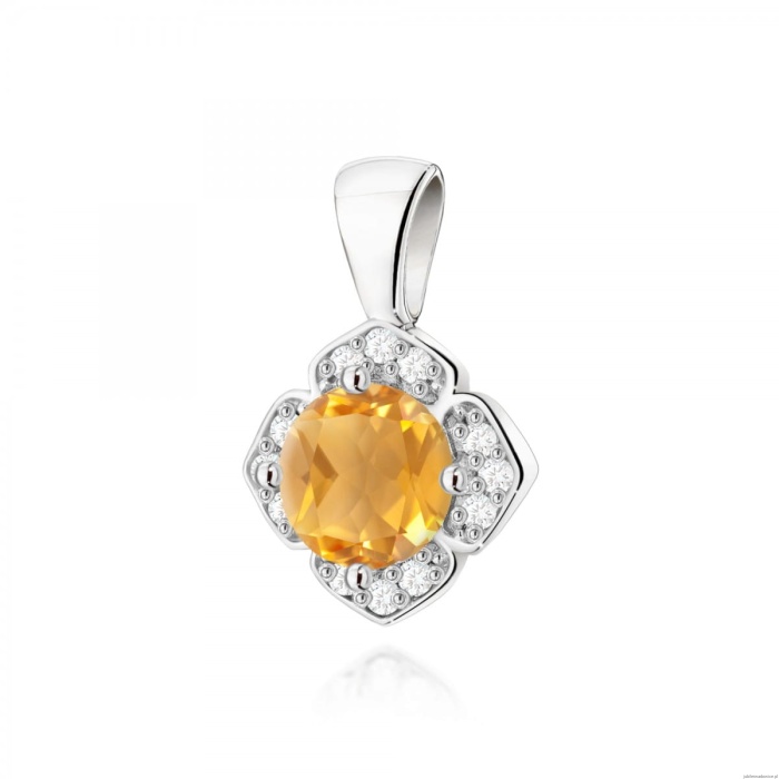 Zawieszka Z0571 Cytryn 0,50ct białe złoto