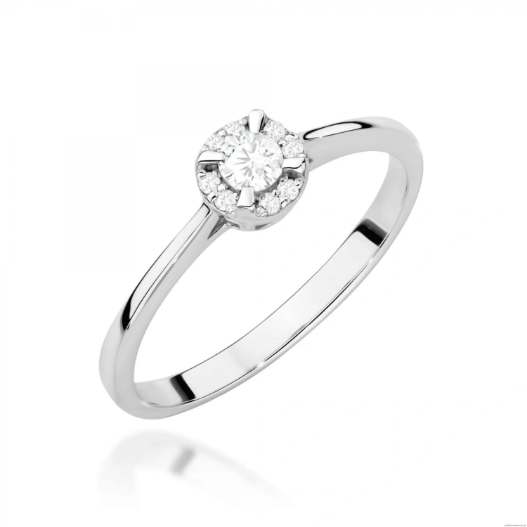Pierścionek W0560 Diament 0.10ct białe złoto