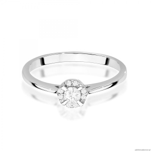 Pierścionek W0560 Diament 0.10ct białe złoto