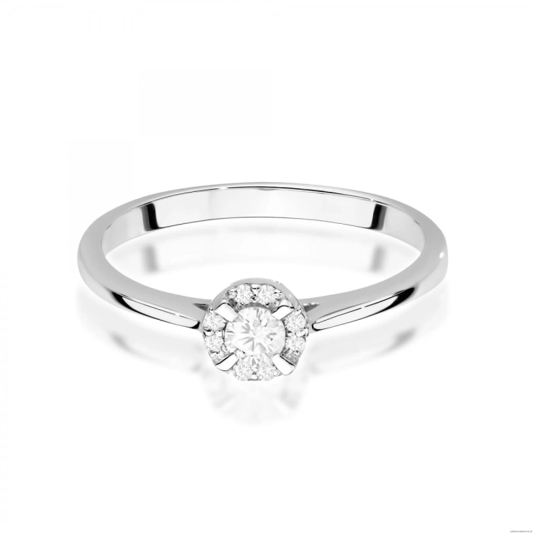Pierścionek W0560 Diament 0.10ct białe złoto