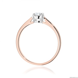 Pierścionek W0560 z diamentami różowe złoto