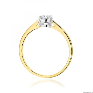 Pierścionek W0560 z diamentami żółte złoto
