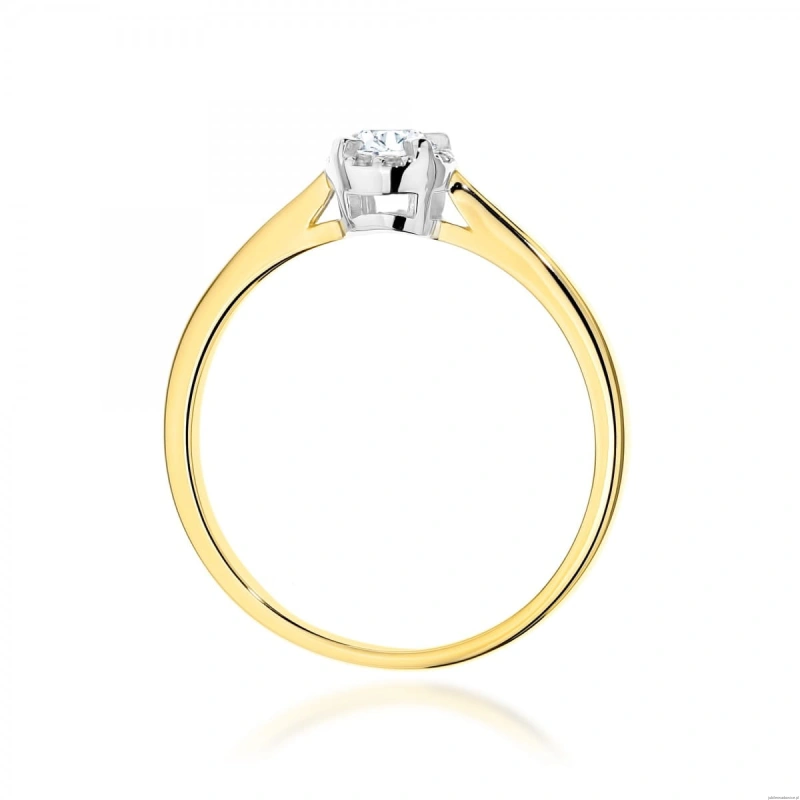 Pierścionek W0560 z diamentami żółte złoto
