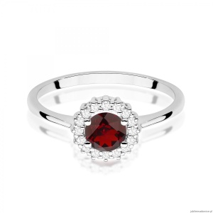 Pierścionek W0572 Granat 0,60ct białe złoto
