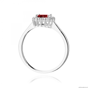 Pierścionek W0572 Granat 0,60ct białe złoto