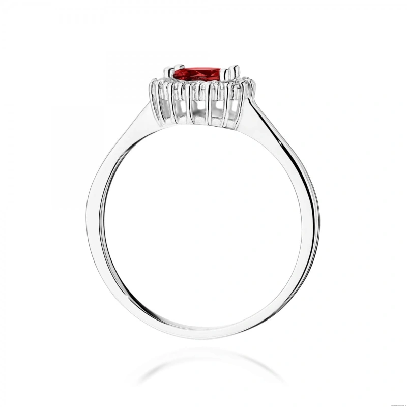 Pierścionek W0572 Granat 0,60ct białe złoto
