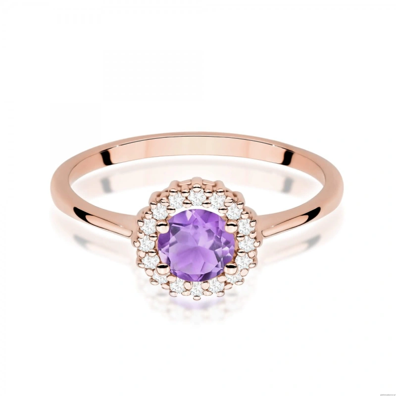 Pierścionek W0572 Ametyst 0,50ct różowe złoto